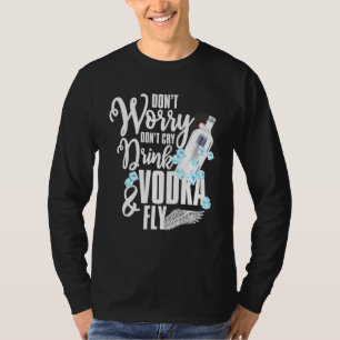 Camiseta Beba Vodka Voe Bebendo de Álcool