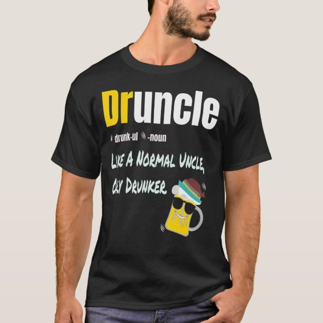 Camiseta Bêbado Como Um Tio Normal Apenas Bêbado Engraçado  (Frente)
