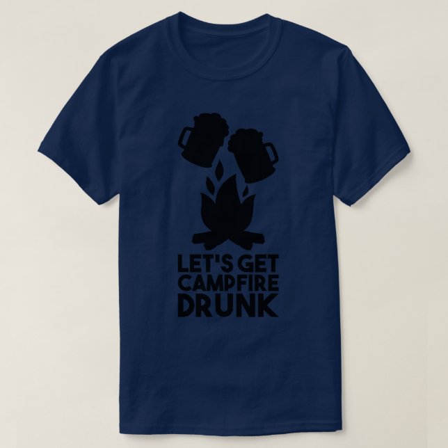 Camiseta Bebado de campismo (Frente do Design)