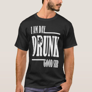 Camiseta Bebado Dia Bom, Senhor Citação Bebendo