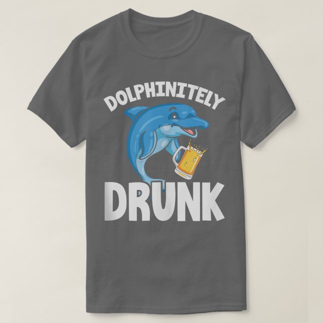 Camiseta Bebado DolphinDefinitivo Engraçado de Golfinho (Frente do Design)