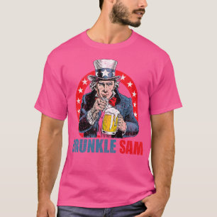 Camiseta Bêbado Sam Funny 4 De Julho Tio Sam Usa Beer D