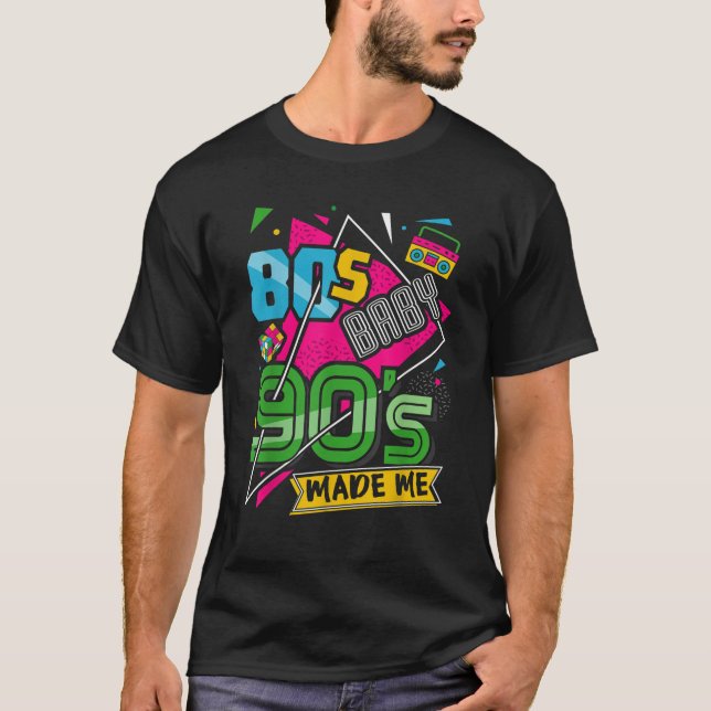 Camiseta Bebê 90 faz eu mulheres, homens, festa de fantasia (Frente)