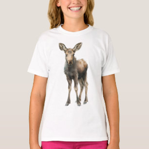 Camiseta Bebê Alce Aquarela Doce Amigos da Floresta Infanti