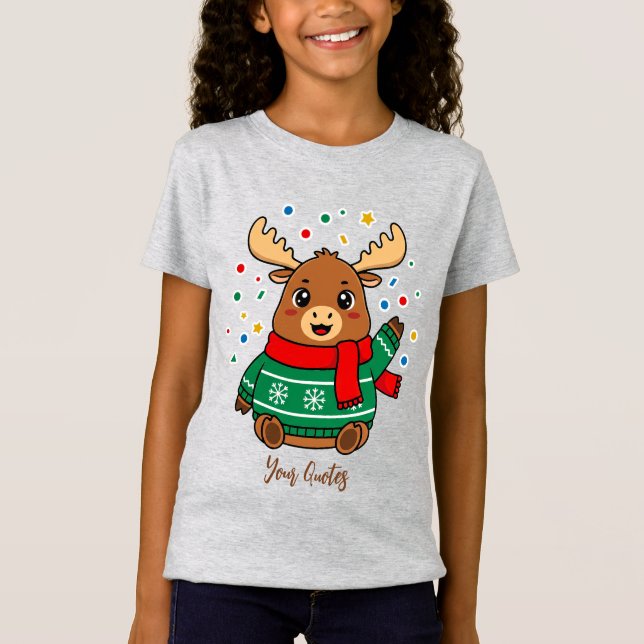 Camiseta Bebê Alce Fofo Olá (Frente)