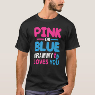 Camiseta Bebê Ama Grammy Rosa ou Azul Revelação do Sexo do 