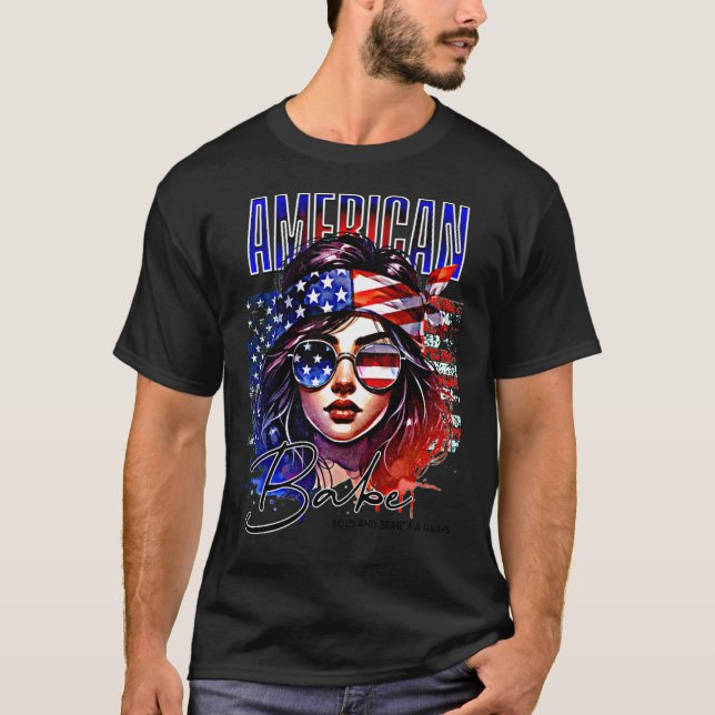 Camiseta Bebê Americano - Moda das Mulheres Trendy & Sexy (Frente)