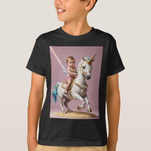 Camiseta Bebê Andando Um Unicórnio
