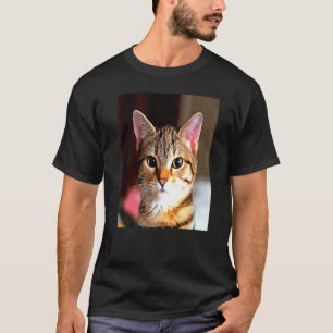 Camiseta Bebê Artístico Enfrentado Castanho Amarelo Tabby C