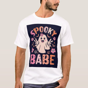 Camiseta Bebê Assustador Retro Rosa Sinal de Paz Halloween