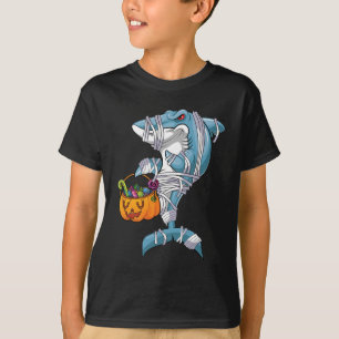 Camiseta Bebê Azul Halloween Tubarão Boo Boo Boo Família En