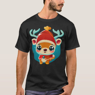 Camiseta Bebê Bonita Reindeja De Natal Em Papais noeis
