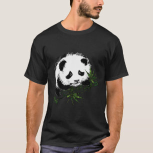 Camiseta Bebê Bonito Urso De Panda Com Bambu