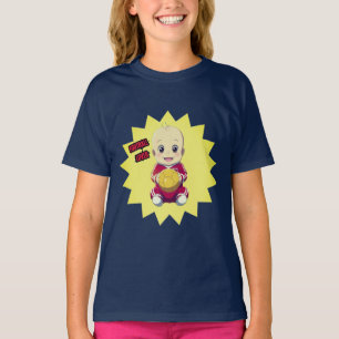 Camiseta Bebê bonito vestindo roupa de jogador de futebol