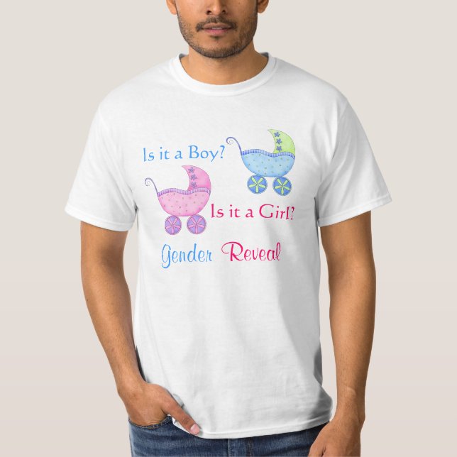 Camiseta Bebê Buggy Rosa Azul Gênero Revelação do Homem (Frente)