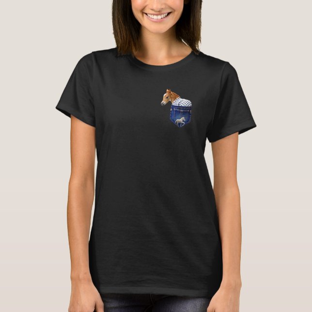 Camiseta Bebê Cavalo Potro No Bolso Amigos Cavalo Potro Bol (Frente)