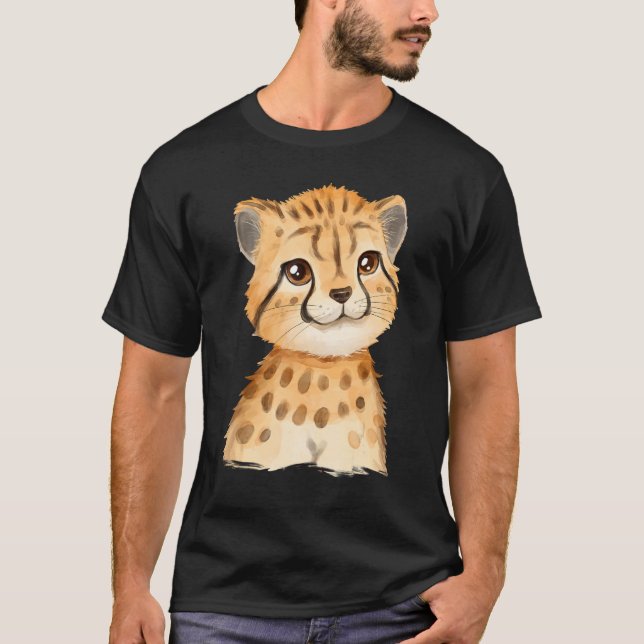 Camiseta Bebê Cheetah Cub Watercolor (Frente)