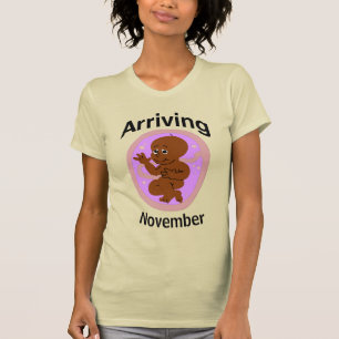 Camiseta Bebê chegando, adicione mês, personalize o tamanho