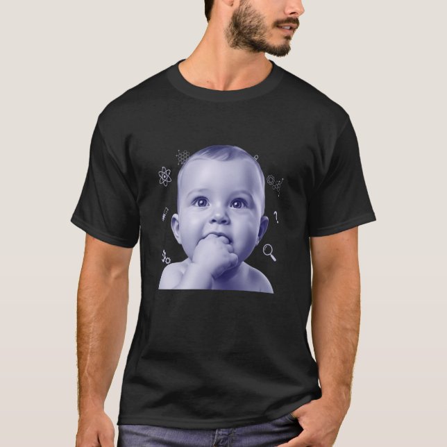Camiseta Bebê Cientista Fofo Bebê Stem Engraçado Mãe Cientí (Frente)