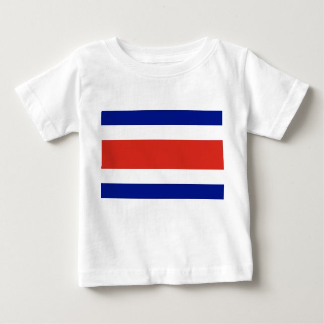 Camiseta Bebê com Bandeira da Costa Rica (Frente)