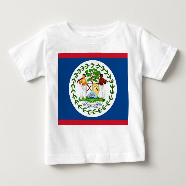 Camiseta Bebê com Bandeira de Belize (Frente)