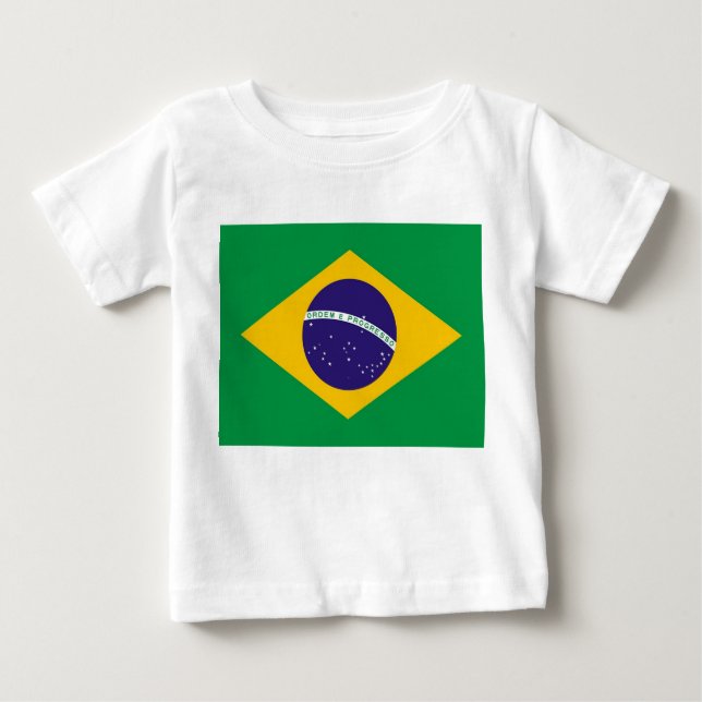Camiseta Bebê com Bandeira do Brasil (Frente)