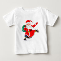 Camiseta bebê com Papai Noel - Natal