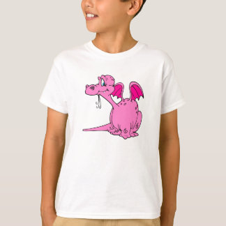 Camiseta Bebê cor-de-rosa bonito do dragão