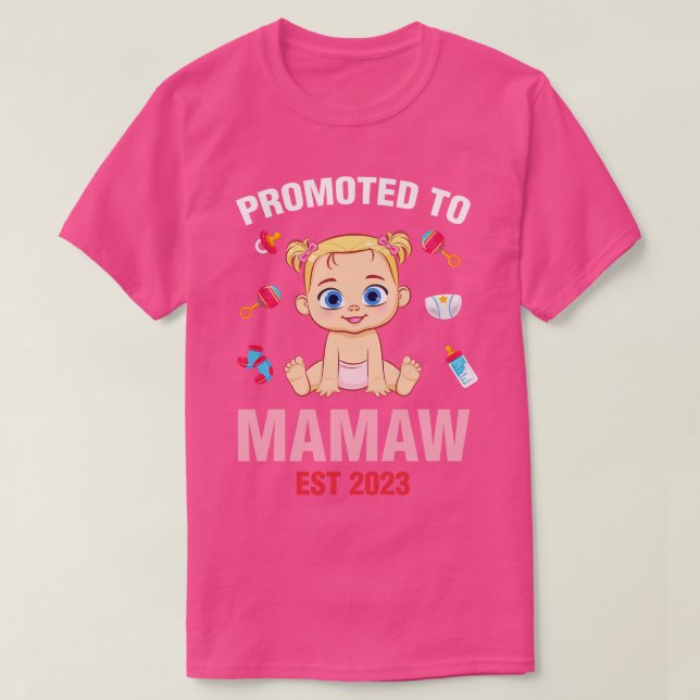 Camiseta Bebê Cute Promovido Para Mamaw No Último Aniversár (Frente do Design)