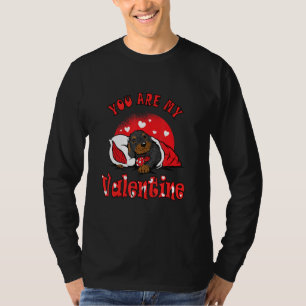 Camiseta Bebê Dachshund Comfort Blanket Você É Meu Valentin