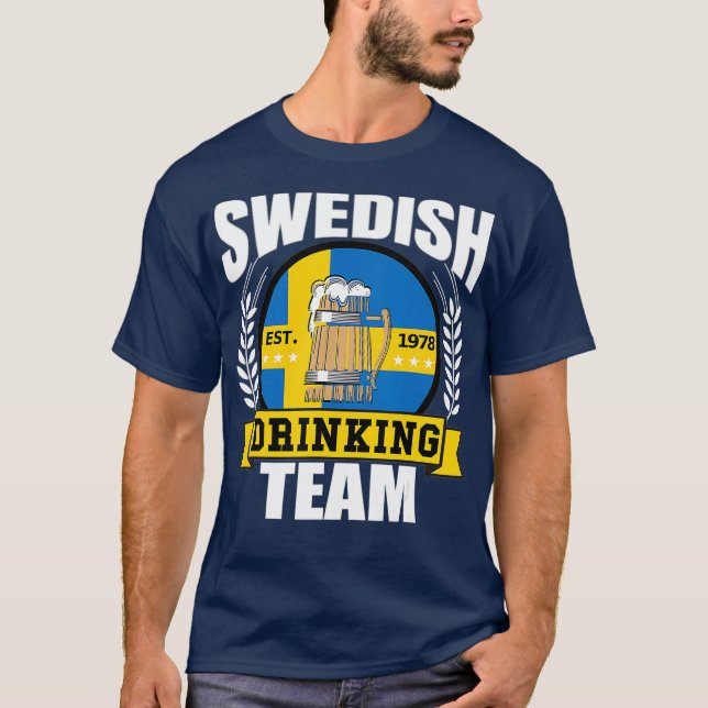 Camiseta Bebê de bandeira de Suecia Engraçado da Equipe de  (Frente)