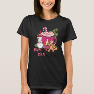 Camiseta Bebê de chocolate quente Está frio fora de Snowman