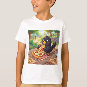 Camiseta Bebê de desenho animado melro preto, gralha, corvo