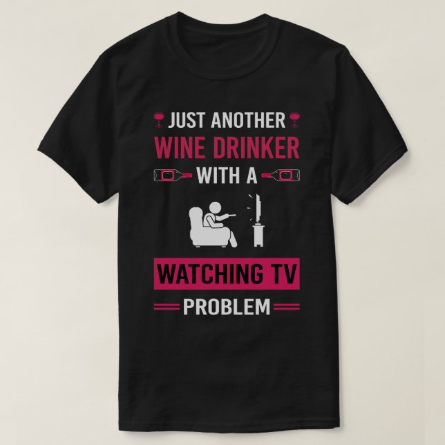 Camiseta Bebê de vinho assistindo TV (Frente do Design)
