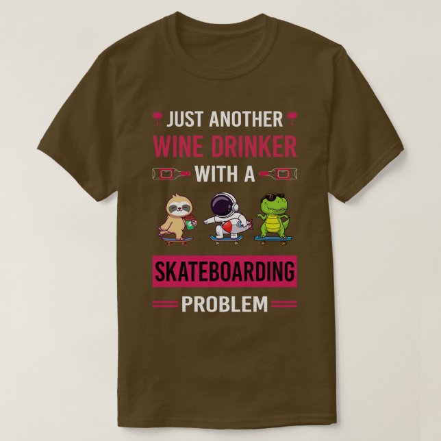 Camiseta Bebê de Vinho Skateboard Skateboarder (Frente do Design)