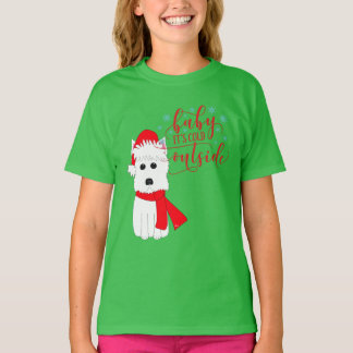 Camiseta Bebê de Westie do inverno é parte externa fria