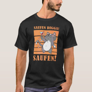 Camiseta Bebe Digga Bebe Bebedor de Cerveja Gato