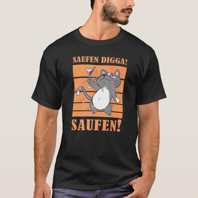 Camiseta Bebe Digga Bebe Bebedor de Cerveja Gato (Frente)