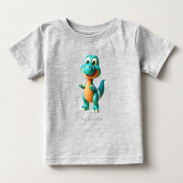 Camiseta Bebê Dinossauro Fofo (Frente)