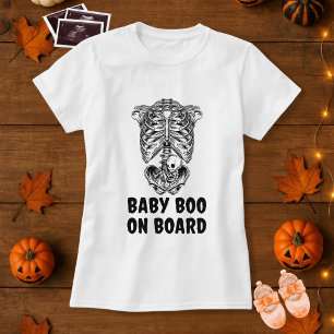 Camiseta Bebê Divertido Boo No Conselho Skeleton Materneen