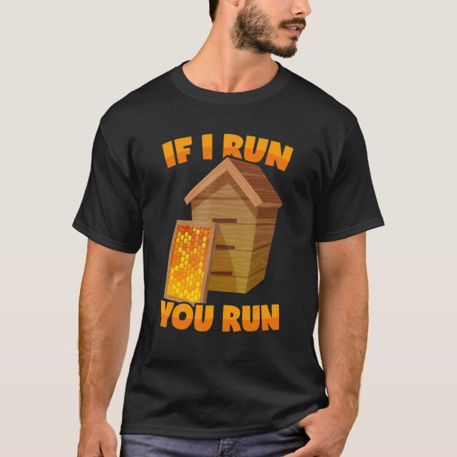 Camiseta Bebê dizendo colmeia se eu te correr (Frente)