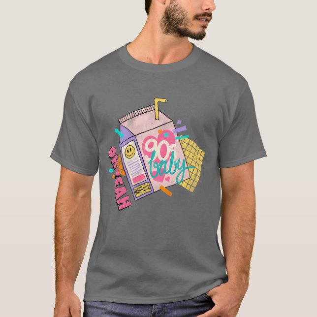 Camiseta Bebê dos anos 90 engraçado (Frente)