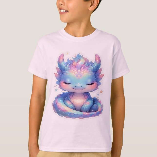 Camiseta Bebê Dragão Pastel Fofo  (Frente)