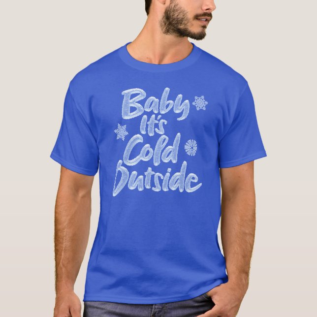 Camiseta Bebê É Frio Fora de Icy Retro Congelado (Frente)