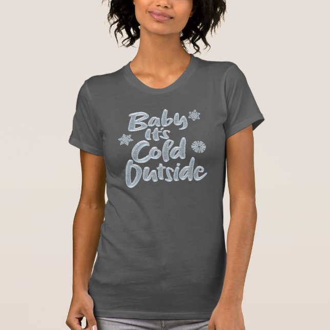 Camiseta Bebê É Frio Fora do Natal Gelado (Frente)