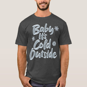 Camiseta Bebê é Natal congelado elegante da parte externa