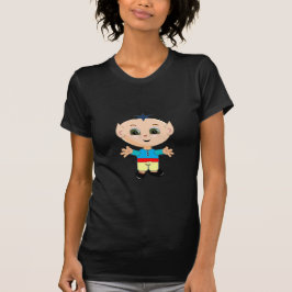 Camiseta Bebê elfo fofo vestido de azul e amarelo