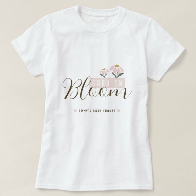 Camiseta Bebê em Chá de fraldas Bloom (Frente do Design)