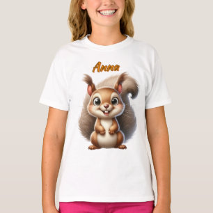Camiseta Bebê Esquilo Alegre - Personalizável para Crianças