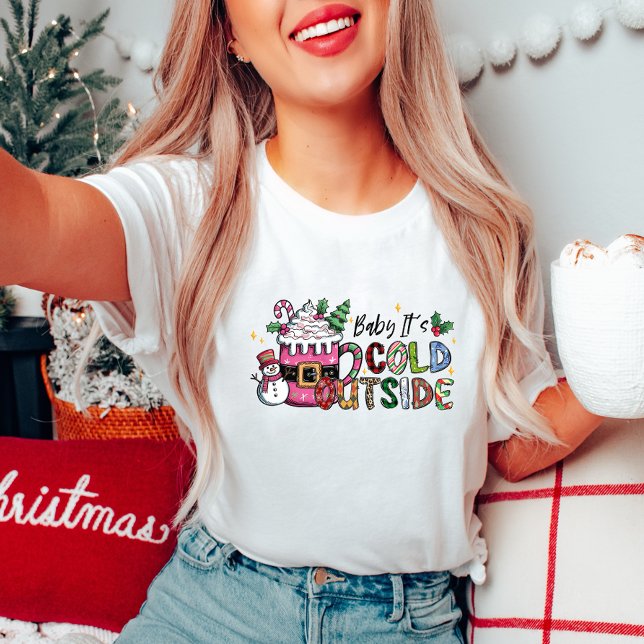 Camiseta Bebê Está Frio Fora da Camisa-T das Mulheres (Criador carregado)